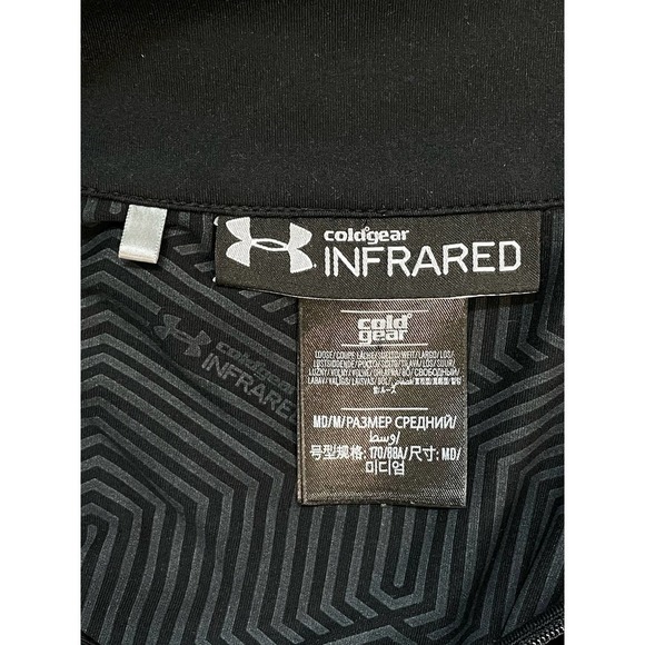 Under Armour Infared Cold Gear Pullover Base Layer Top Medium Black Quarter Zip - Picture 7 of 8